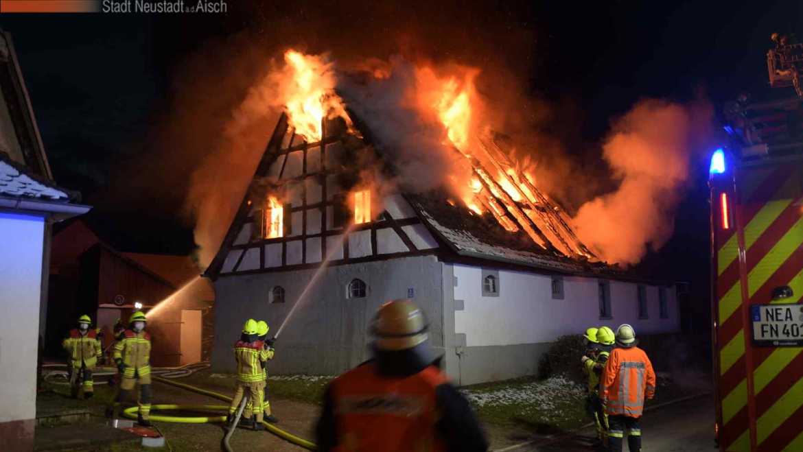 Eilmeldung: Wohnhausbrand in Schauerheim (31.01.2021)