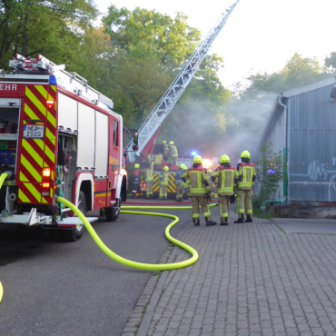 Übungslage: Brand Werkstatt, drei Vermisste